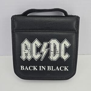 BC Ethic AC/DC Black CD/DVD Storage Binder Holder Holds 24 Discs Zipper Closure